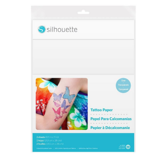 PAPEL TATUAJE SILHOUETTE TRANSPARENTE PAQUETE X 2 HOJAS